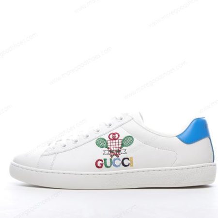 Cheap Shoes Gucci ACE TENNIS ‘White Blue’ 603696-AYO70-9096