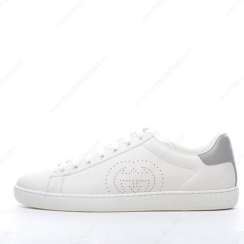 Cheap Shoes Gucci New ACE Perforated Leather Trainers White