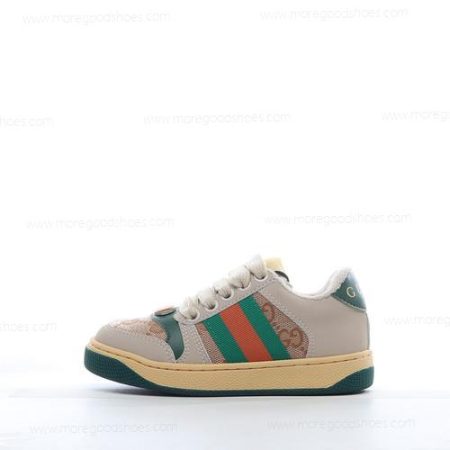 Cheap Shoes Gucci Screener Logo Sneakers GS Kids ‘Grey Green Orange’